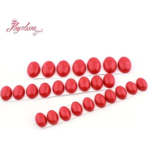 13x18 15x20mm Oval Coral CAB Cabochon Beads Flatback Dome Undrilled Natural Stone Beads For DIY Earring Ring Jewelry Making 2pc