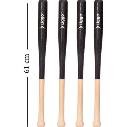 Black Baseball Bat 61 Cm Ash Wood Unbreakable Baseball Bat Solid Hit Bat