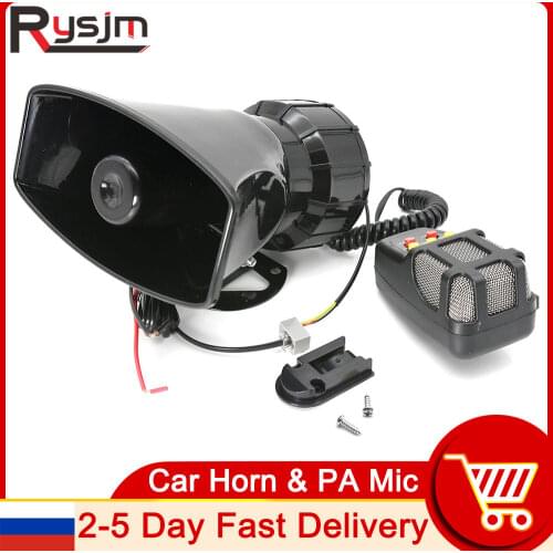 Black 30W 12V 4 Sound Car Horn Loud speaker Sirene Policia Moto Speaker Loud Siren Horn 105db for Car Motorcycle som automotivo