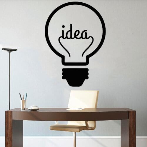 Art Vinyl Wall Mural Lampadina Idea Ufficio Decorazione Da Parete Home Decoration Stickers LX377