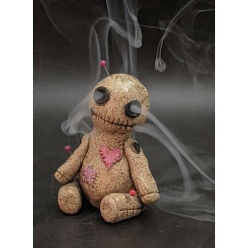 Voodoo Doll Cone Burner Incense Burner Desktop Resin Ornament Handmade Carft Ornaments Decorative Props Home Decoration Censer