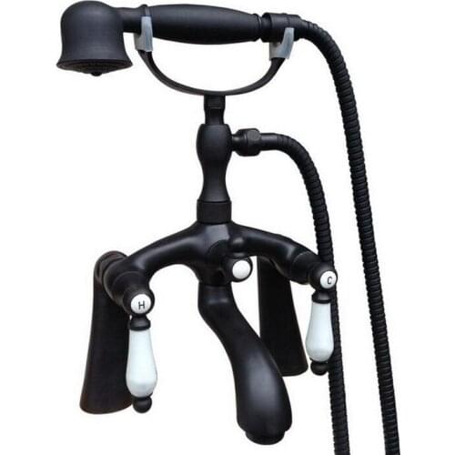 Oil Rubbed Brass Deck Mounedt Bathroom Tub Faucet Set with 1500MM Handheld Shower Spray Head Bath Mixer Tap 2tf515