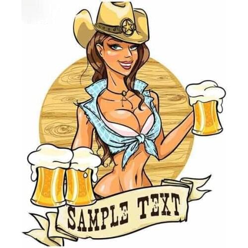 Hot Selling Sexy Anime Car Sticker Saddam Beer Car Truck Pinup Creative Stickers Sunscreen Bumper Decoration Custom Printing