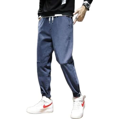 Fashion Black Jeans Men Trend Loose Korean Casual Leggings Mens Versatile Sports Denim Pants Trousers Clothes 5XL