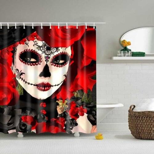 Cartoon Shower Curtains Skull Design Custom Bathroom Curtain Waterproof Ecofriendly Polyester Fabric Multi-Size Shower Curtains