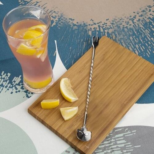 Novelty Stainless Steel Skull Bar Spoon Cocktail Mixing Spoon With Fork Cool Bar Tool For Bardenter