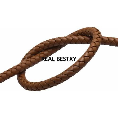 Braided 8mm Diameter Genuine Leather Cord Rope Fit Handmade DIY Leather Bracelet Jewelry Craft Findings Accessories