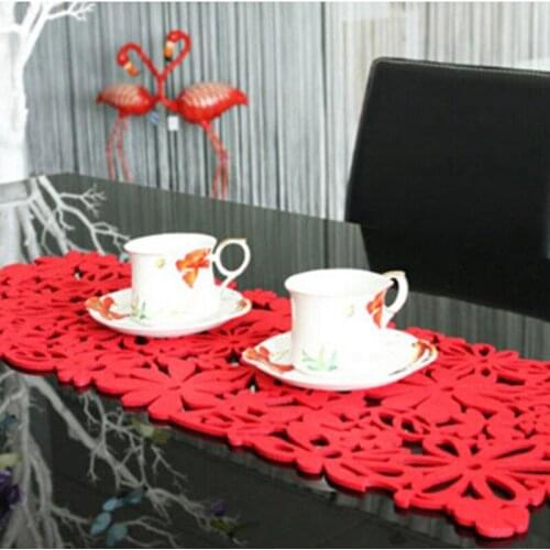Polyester Table Cover with Hollow Flet Swag Pleated Style Handmade Wedding Hotel Home Table Decoration Tablecloth 100*29.5cm