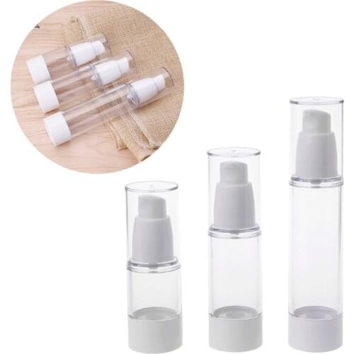 10pcs x 15ml 30ml 50ml Empty Plastic Cosmetic Bottle Travel Liquid Bottles Transparent Airless Pump Vacuum Toiletries Container