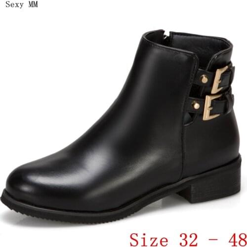 Spring Autumn Low Heels Woman Ankle Chelsea Boots Women Casual Shoes Low Heel Short Boots Small Plus Size 32 - 48