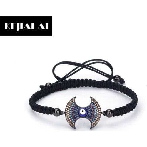 KEIJIALAI Charm AAA Zirconia Bracelet Colorful Crystal Shining Accessories for Women Girls Black Macrame Simple Style Birthday