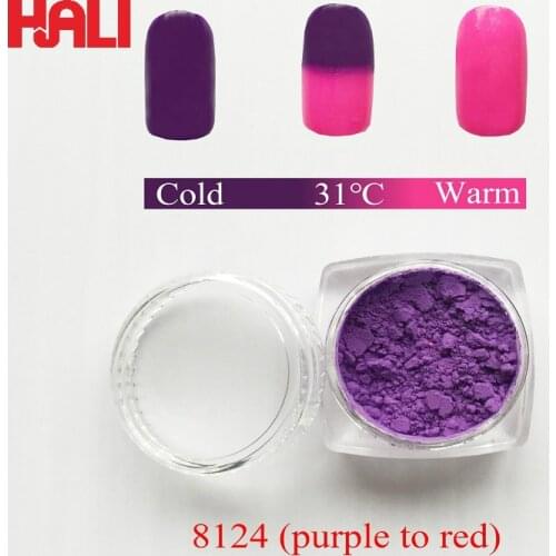 Color to color thermochromic pigment,reaction pigment by temperature,hot activated,1lot=100gram 31C purple to red, free shipping