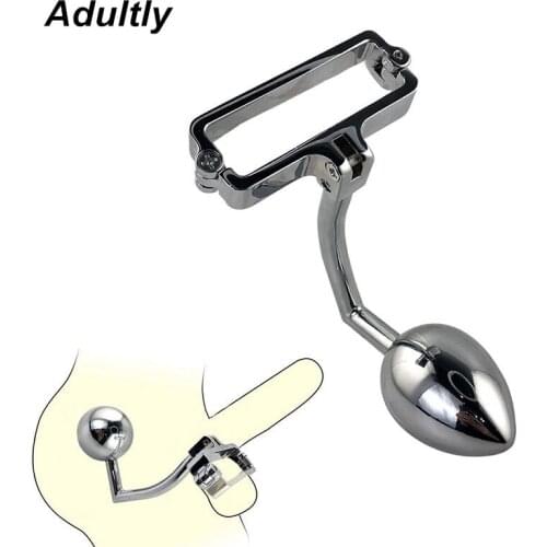 Three size Hot Erotic stainless Steel Sexy Removable Anal Beads Butt Plug SM Butt Plug Hook Anal Sex Toys for Couples