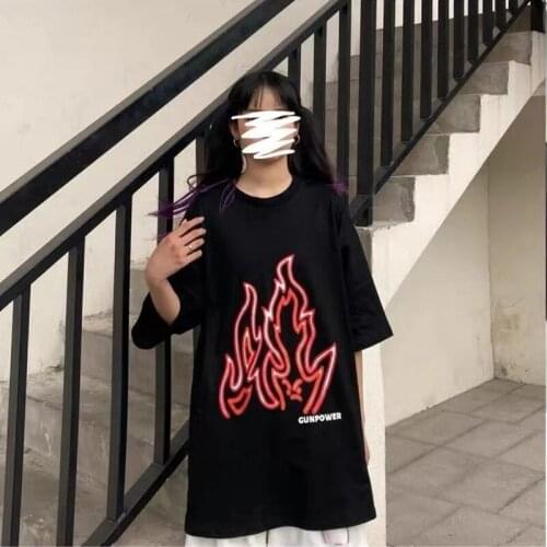 Streetwear Short Sleeve New Special Printed Summer Party Girls Women Female Black T Shirt White Cool Casual Loose Tees