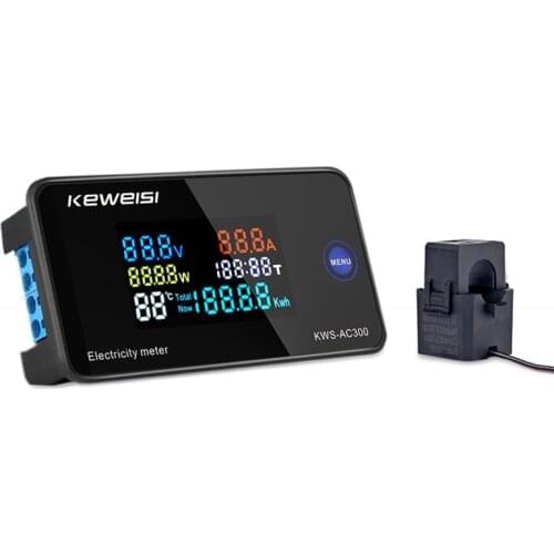 AC 50-300V Voltmeter Ammeter Power Energy Meter LCD Digital Wattmeter Electricity Meter with Reset Function LX0C