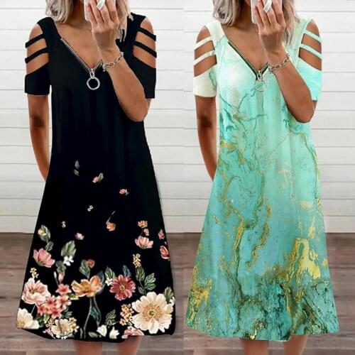 Women Dress Plus Size Elegant Vintage Flower Print Loose Summer Short Sleeve V Neck Casual Midi Out Dresses oversize Streewear