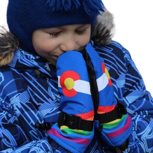 Winter Childrens Ski Gloves Boy Waterproof Warm Fleece Snow Glove Ski Sports Snowboard Girl Outdoor Snowman Protective Gear