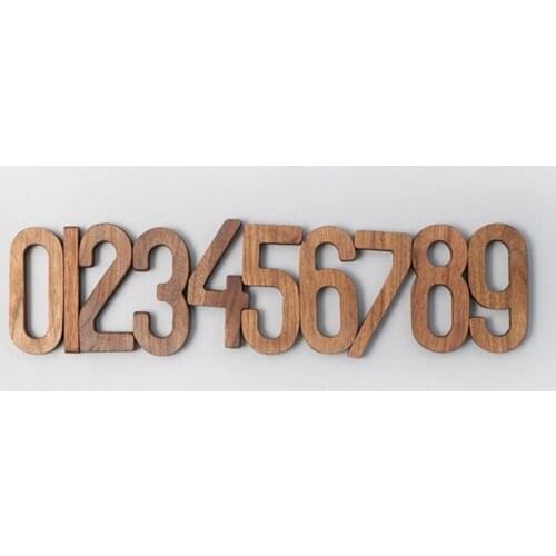 1Pcs Creative Black Walnut Numbers 0-9 Woodcraft Number Decorate Home Furnishing Store Door/Wall Ornaments Supplies