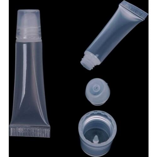 10Pcs/Set 10ml Empty Tubes Travel Bag Lip Gloss Balm Clear Cosmetic Containers