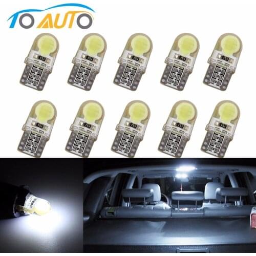 10Pcs T10 Led Bulb W5W Led 194 168 White COB 8 SMD LED Silica Car License Plate Light Auto Turn Side Lamp 12V 6000K