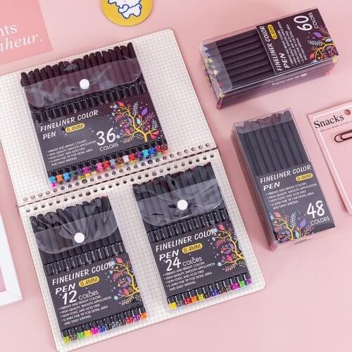 12/24/36/48/60 Colors Drawing Painting Marker Watercolor Pens Student Highlighter Art Markers Graffiti Hook line pens