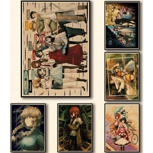 31 Designs Anime Steins Gate Kraftpaper Poster HomeDecal Painting Wall Sticker for Coffee House Bar 2