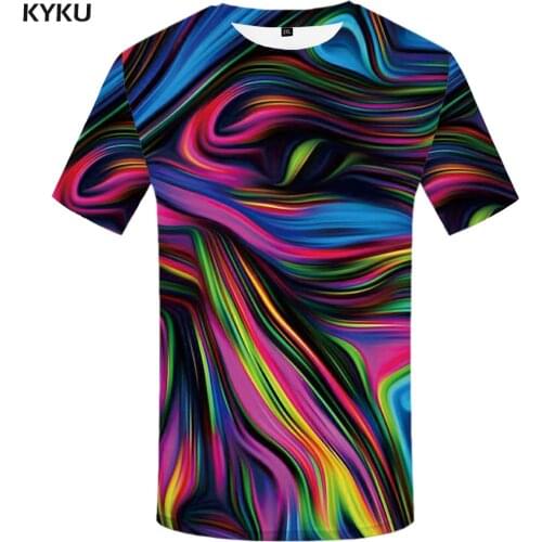 3d Tshirt Rainbow T-shirt Men Psychedelic Funny T shirts Dizziness Anime Clothes Colorful T-shirts 3d Harajuku Tshirts Casual