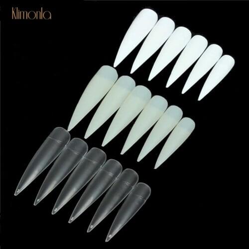 500pcs Long Salon Stiletto Nail Tips Sharp Head Half Cover Fake Nails Manicure Artificial Professional False Nail Tips
