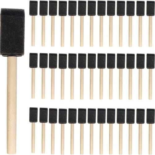 75Pcs Foam Paint Brush,1 Inch Paint Sponge Brush, Wood Handle Paint Brush Set for , Stains, Varnishes, Crafts, Art