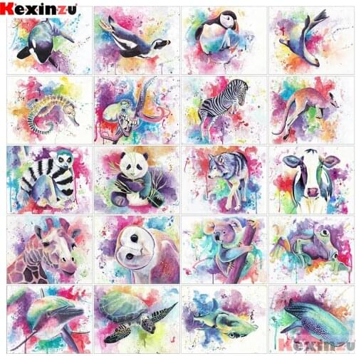 KEXINZU 5D DIY Diamond Embroidery Owl Cross Stitch Full Square Round Drill Diamond Painting Animal Mosaic Panda Home Decor S5455