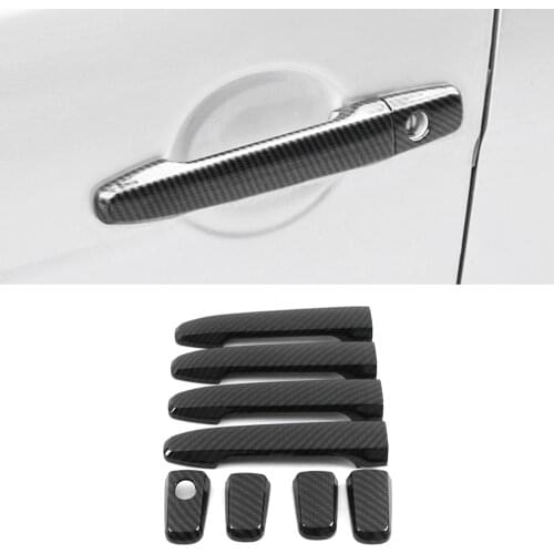 Car Accessories ABS Carbon Gate Door Handle Trim Frame Sticker Cover Moulding for Mitsubishi Outlander Lancer G7 Galant G10 ASX