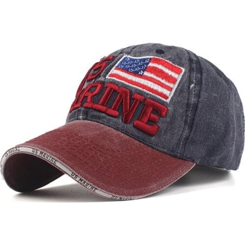 100% Washed Cotton Baseball Caps Men Marine Hat Cap Embroidery Fashion Dad Hat for Women Snapback Hats