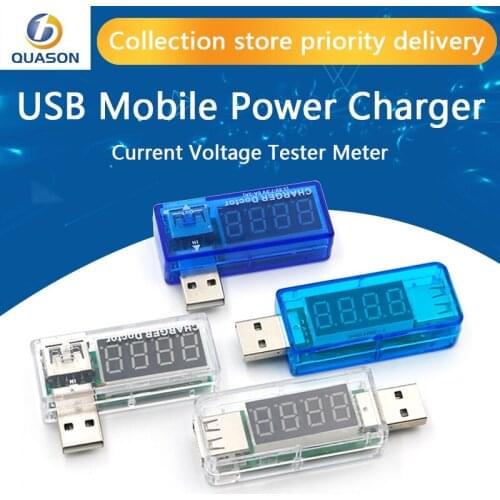Digital USB Mobile Power charging current voltage Tester Meter Mini USB charger doctor voltmeter ammeter Turn transparent