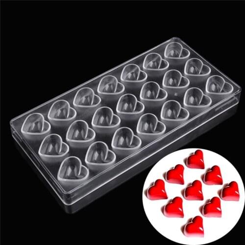 Bakeware Valentines Day Heart Shape Plastic Chocolate Mold,kitchen Polycarbonate Chocolate Mold Cake Chocolate Dish Pastry Tool