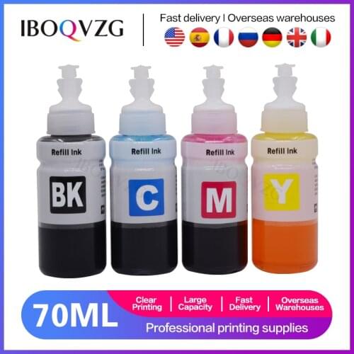 IBOQVZG Printer Ink Bottle 70ml Tinta Ink Refill Kits For Epson Expression ET-2550 ET-2600 ET-2650 ET-3600 Printer T664 T6641