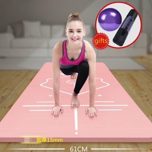 Beginner Yoga Mat Thickened Widened Lengthened Non-slip Women Yoga Practice Dance Fitness Mat For Home Fitness With Guiding Line