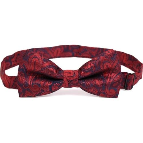 Male Marriage Wedding Bow Ties Paisley Printed Bowties Mens Solid Fashion Ceremony Wine Red Black Cravat Ties For Men Gravatas
