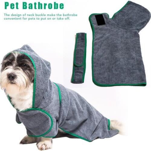 Dog Bathrobe Soft Super Absorbent Pet Bathrobe Luxuriously 100% Microfiber Dog Drying Towel Robe Quick Drying Towel