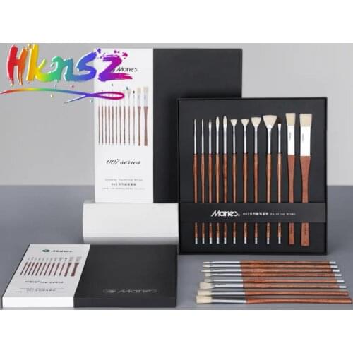 1pcs Maries 007 series gouache brush set acrylic oil painting gouache brush fan pen line drawing brush painting tool