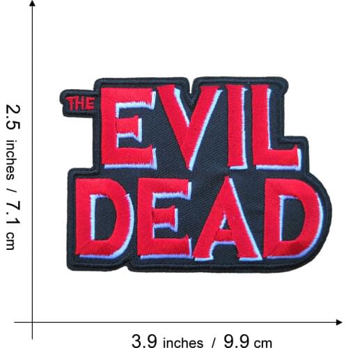 EVIL DEAD Horror Movies Iron On Patches Of Clothing Red Letter Accessories Fabric Stickers Embroidery Wholesale
