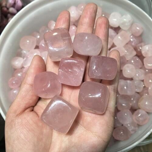 Natural Rose quartz crystal tumbled stone polished pink quartz stone healing