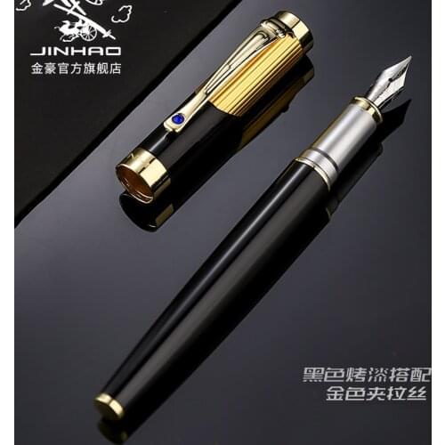 Jinhao9009 Fountain Pen Caneta Dolma Kalem Pluma Fuente Caligraphy Luxury Ink Pen Vulpen Office Stationery Gift Platinum Preppy