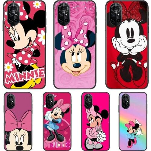 Pink Minnie Mouse Clear Phone Case For Huawei Honor 20 10 9 8A 7 5T X Pro Lite 5G Black Etui Coque Hoesjes Comic Fash