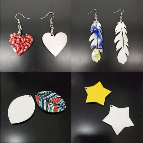 6 Pairs Handmade Wooden Sublimation Blanks Earring MDF Sublimation Printing Dangle Earrings for Women Jewelry Making