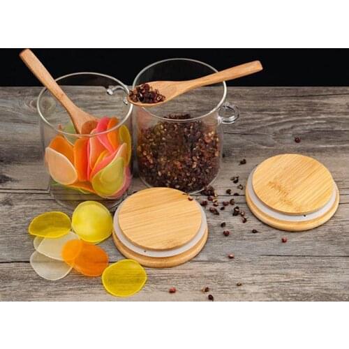 Food Storage Glass Jar Clear Sealed Canister Container with Lid and Spoon for Loose Tea Salt Sugar Coffee Bean Preservation
