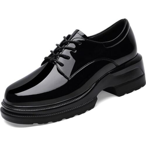 Round Toe Platform Shoes, Lace-Up Solid Color WomenS Shoes, Platform WomenS Shoes