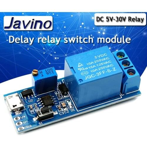 Smart Electronics 5V-30V Micro USB Power Adjustable Delay Relay Timer Control Module Trigger Delay Switch