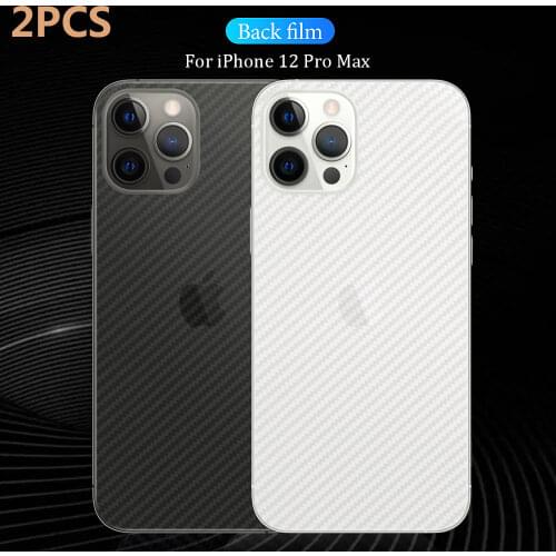 2PCS Back Film Sticker Screen Protector For iPhone 11 12 Mini Pro Max 6.7-inch Carbon Fiber Rear Film-Transparent For iPhone 12