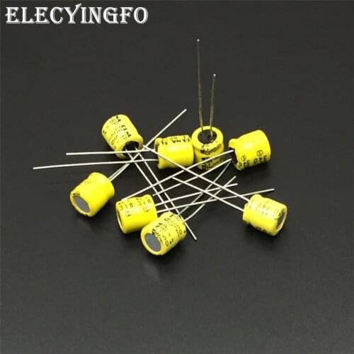 10pcs/100pcs 10uF 25V10UF ELNA CE-BP 6x7mm 25V10uF Bipolar Audio Capacitor Yellow