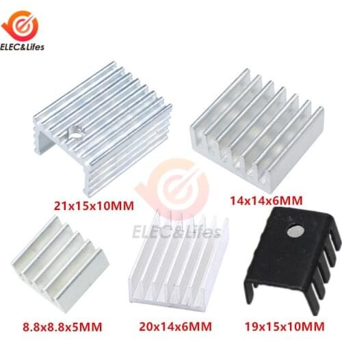 10Pcs Aluminum Heat Sink For LED Power IC Transistor 8.8x8.8x5MM 11x11x5mm 14X14X6MM 21x15x10mm 20x14x6mm 19x15x10mm 20x20x6mm